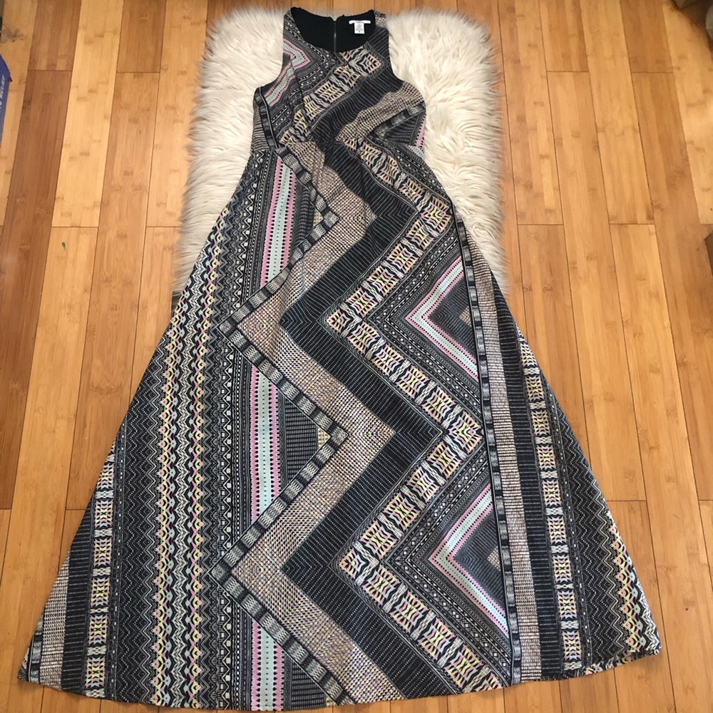 Bar III Aztec Geometric Mixed Patterned Sleeveless Multicolor Maxi Dress size M